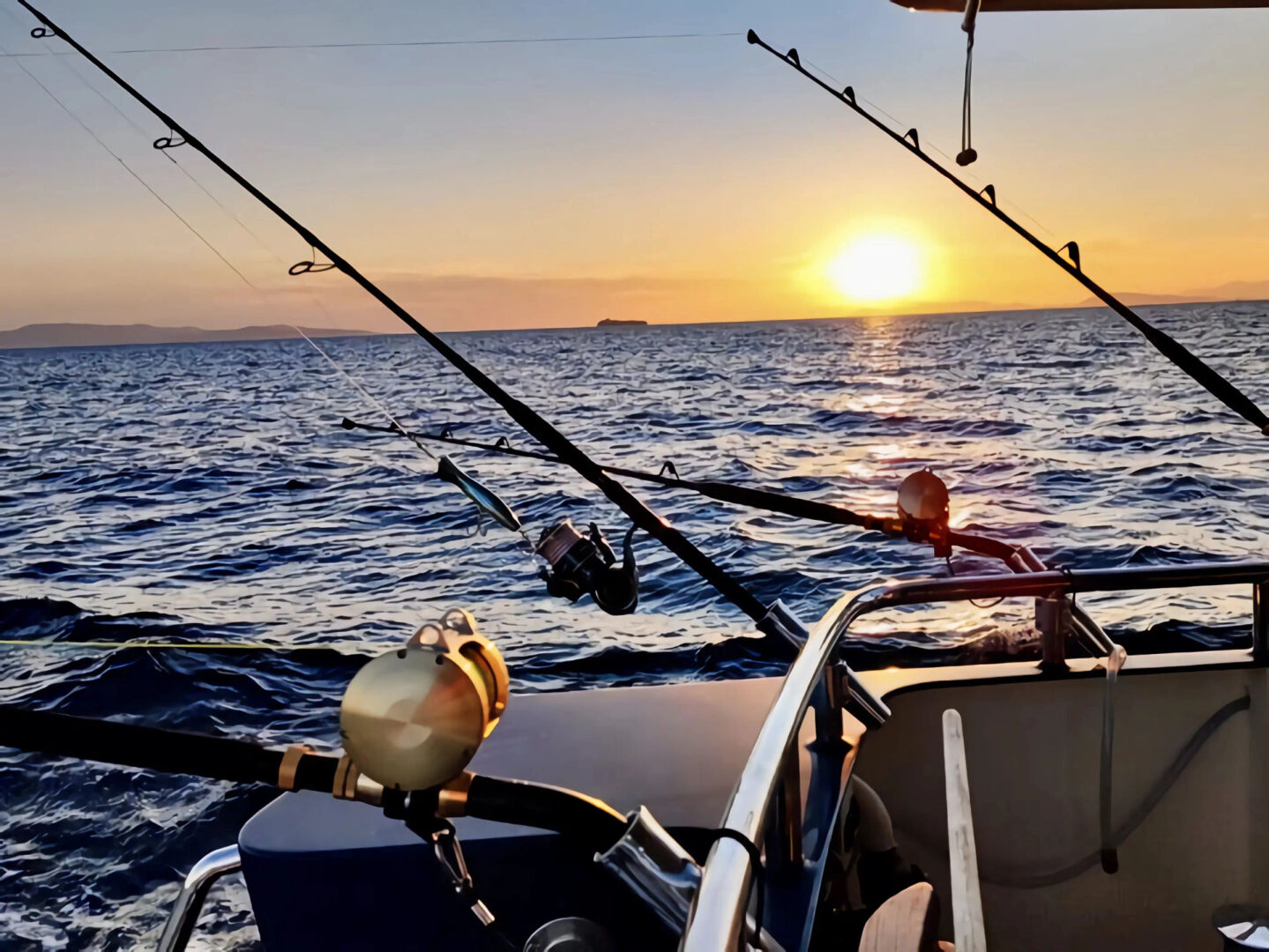 A breathtaking view of the Athens coastline from the deck of a motor yacht during the Athenian Angler Adventure by Events on Board.