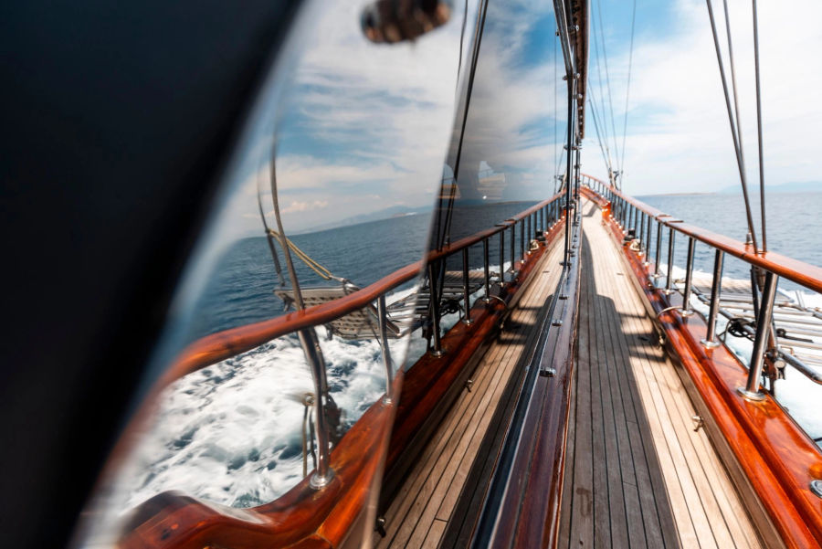 Sail the Saronic Gulf on a 78ft schooner, exploring the stunning islands of Agistri, Moni & Aegina with crystal-clear waters, scenic landscapes, and rich history with Events on Board
