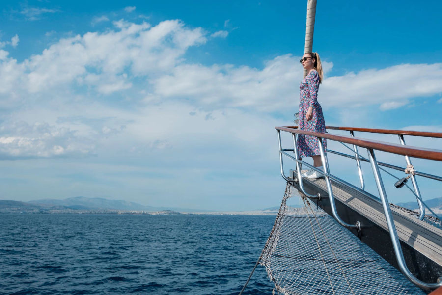 Sail the Saronic Gulf on a 78ft schooner, exploring the stunning islands of Agistri, Moni & Aegina with crystal-clear waters, scenic landscapes, and rich history with Events on Board