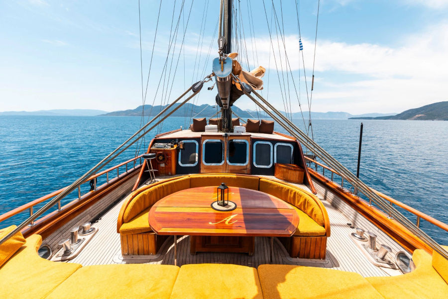 Sail the Saronic Gulf on a 78ft schooner, exploring the stunning islands of Agistri, Moni & Aegina with crystal-clear waters, scenic landscapes, and rich history. Golden Yachting and Sailing