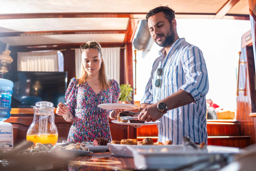 Sail the Saronic Gulf on a 78ft schooner, exploring the stunning islands of Agistri, Moni & Aegina with crystal-clear waters, scenic landscapes, and rich history with Events on Board