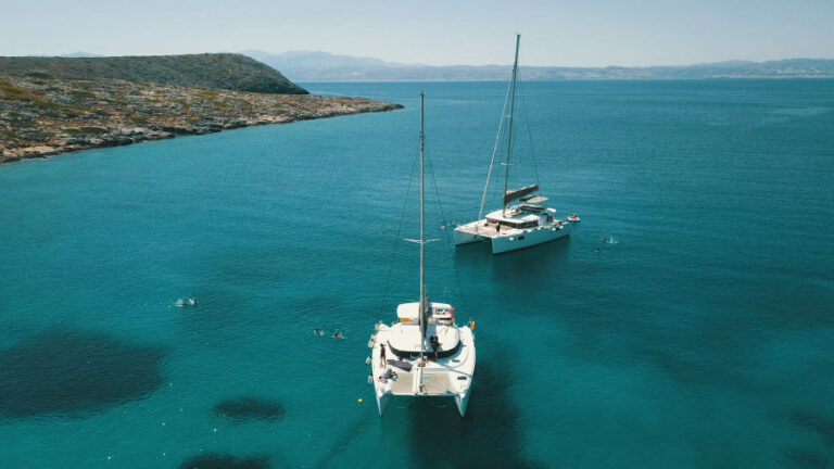 Dia Island Catamaran Adventure from Heraklion with a Lagoon 450 Events on Board