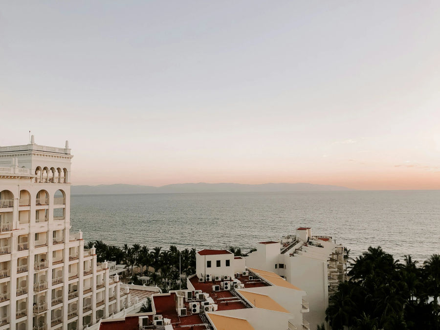 Sunset_ocean_view_in_Puerto_Vallarta_from_seaside_resort_near_cruise_departure_point_in_Mexico_On_Board_Events