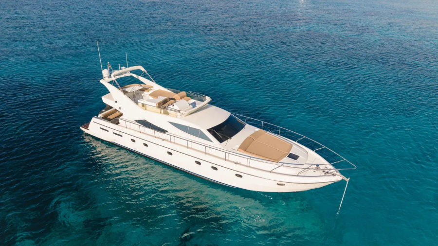 Mykonos Yacht Charter – Ferretti 620 Cruise to Delos & Rhenia or South Beaches | Half-Day or Full-Day Events on Board