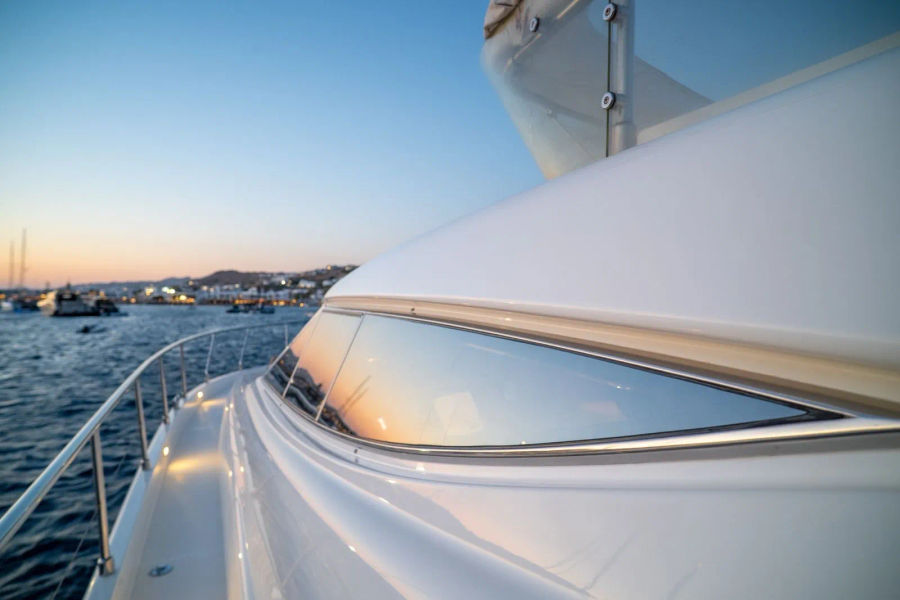 Mykonos Yacht Charter – Ferretti 620 Cruise to Delos & Rhenia or South Beaches | Half-Day or Full-Day Events on Board