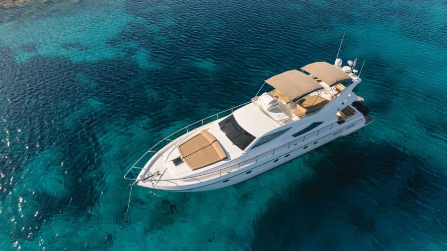 Mykonos Yacht Charter – Ferretti 620 Cruise to Delos & Rhenia or South Beaches | Half-Day or Full-Day Events on Board