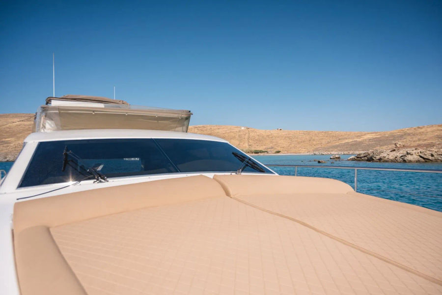 Mykonos Yacht Charter – Ferretti 620 Cruise to Delos & Rhenia or South Beaches | Half-Day or Full-Day Events on Board