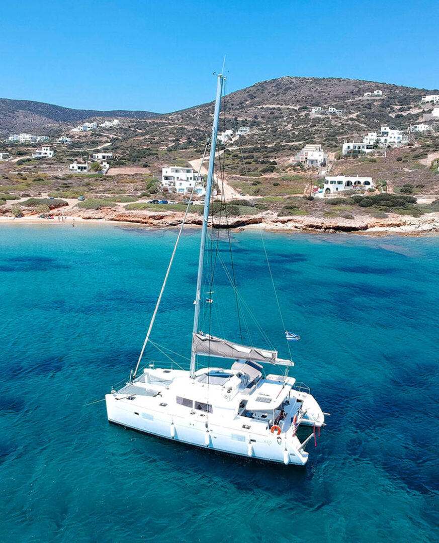 Naxos snorkeling and Events On Board a lagoon 400 cruise to hidden coves of naxos Golden Yachting and Sailing
