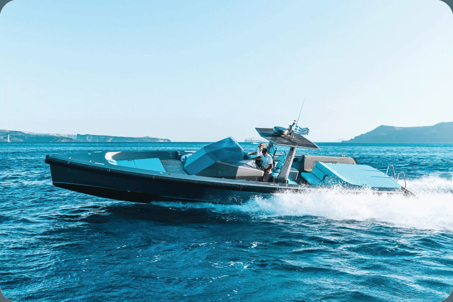 Unforgettable Santorini Morning Cruise on a Luxurious Wally 43 Yacht Golden Yachting and Sailing