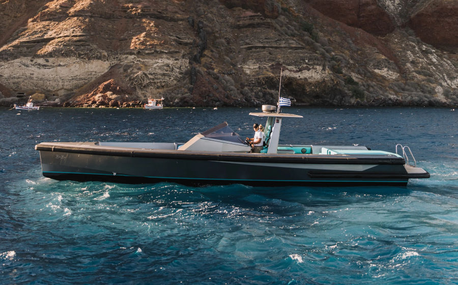 Unforgettable Santorini Morning Cruise on a Luxurious Wally 43 Yacht Golden Yachting and Sailing