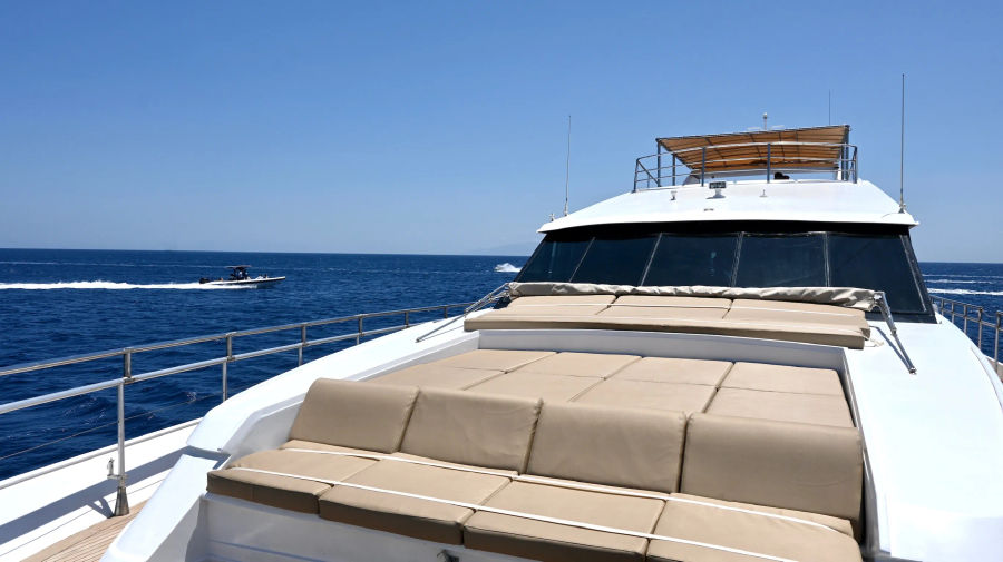 Mykonos Day Cruise with Tecnomarine 92 | Delos, Rhenia & South Coast Beaches Golden Yachting and Sailing