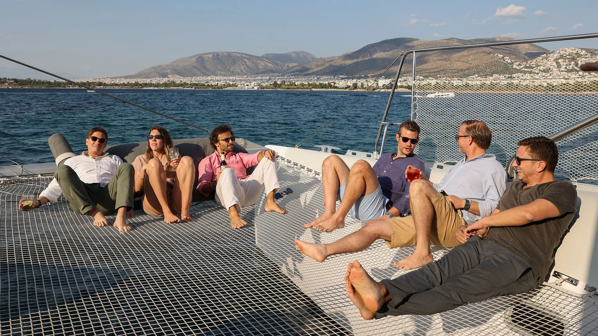 Party on board a Large Group Catamaran Cruise from Athens Events on Board