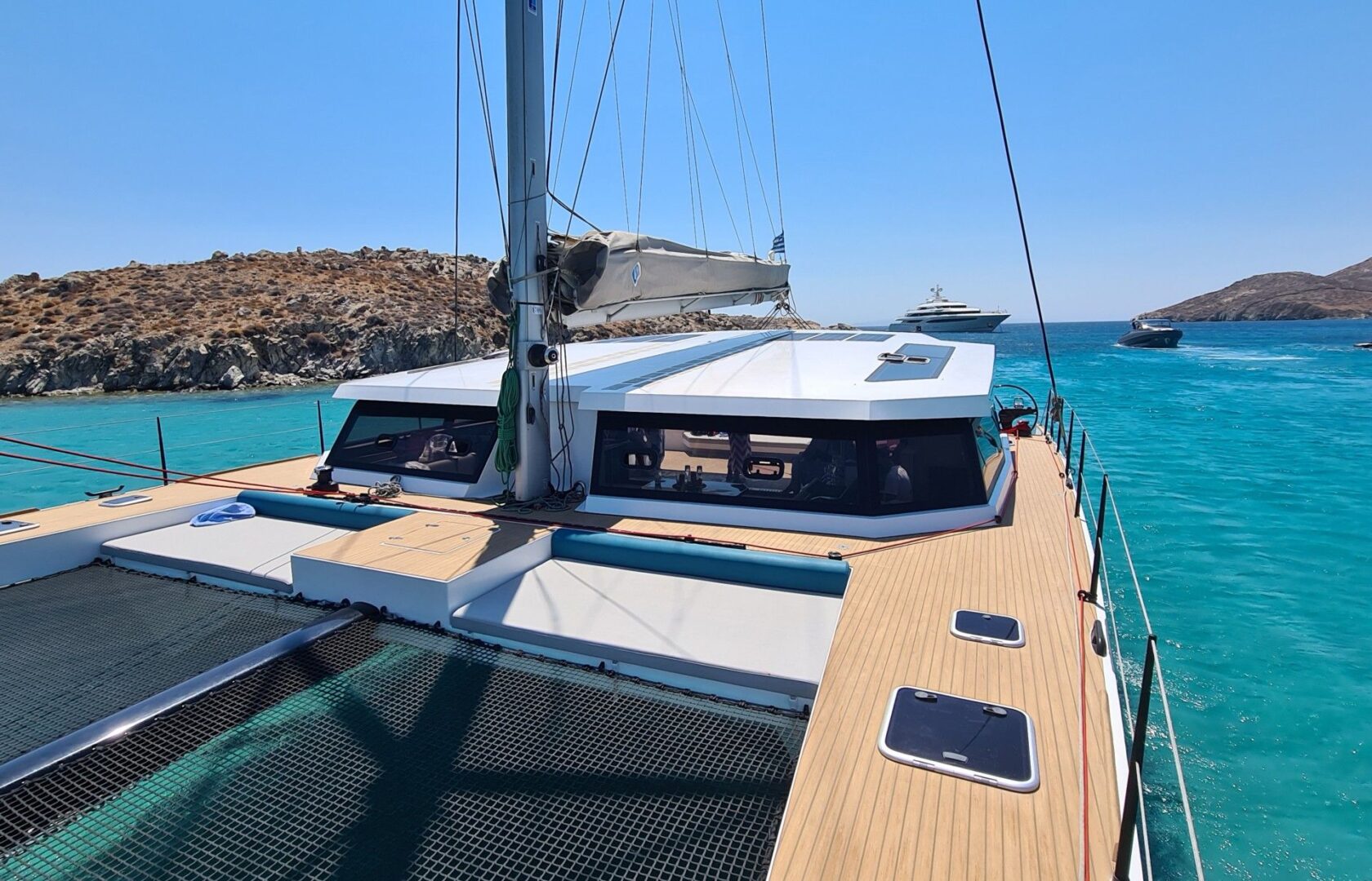 Mykonos Luxury Daily Catamaran Cruise to Delos and Rhenia Golden Yachting and Sailing